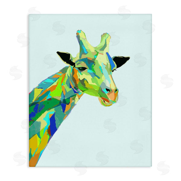 stupell industries Ziwei Li | Giraffe Abstract Shapes Blue Green