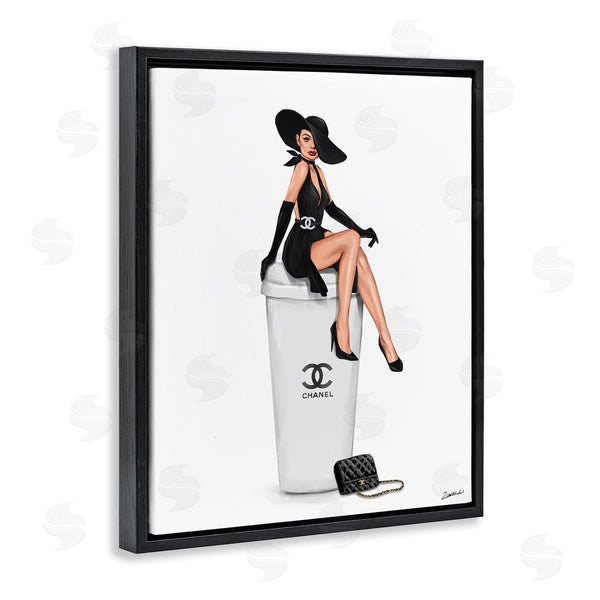 Stupell Industries Ziwei Li | Girl In Black Dress Fashion Wall Art