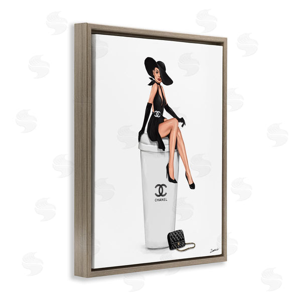 Stupell Industries Ziwei Li | Girl In Black Dress Fashion Wall Art