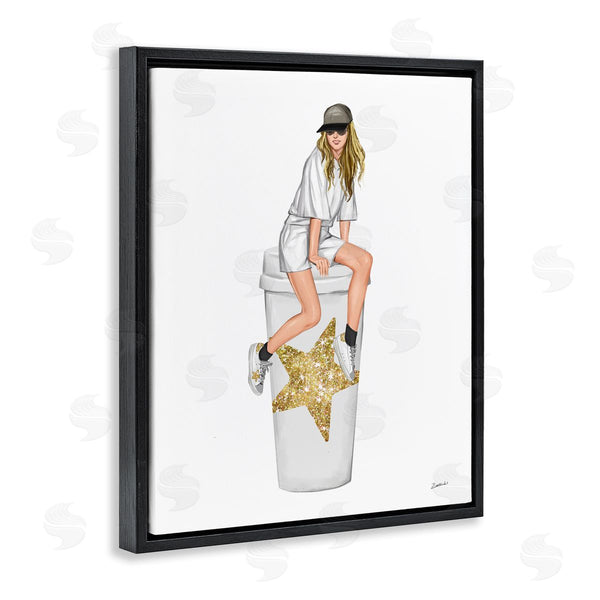 Stupell Industries Ziwei Li | Girl In Cap Glam Coffee Cup Wall Art
