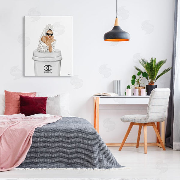 Stupell Industries Ziwei Li | Girl In Robe Morning Coffee Wall Art