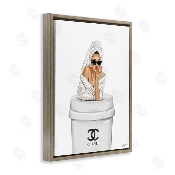 Stupell Industries Ziwei Li | Girl In Robe Morning Coffee Wall Art