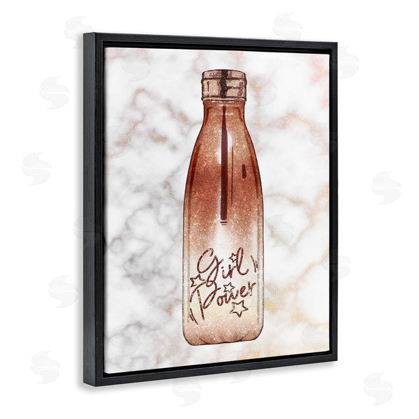 Stupell Industries Ziwei Li | Girl Power Quote Fashion Bottle Over Marble Wall Art