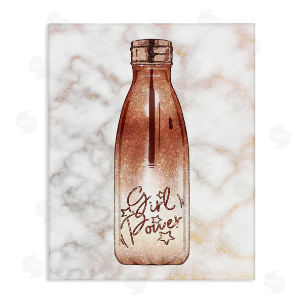 stupell industries Ziwei Li | Girl Power Quote Fashion Bottle over Marble Wall Art