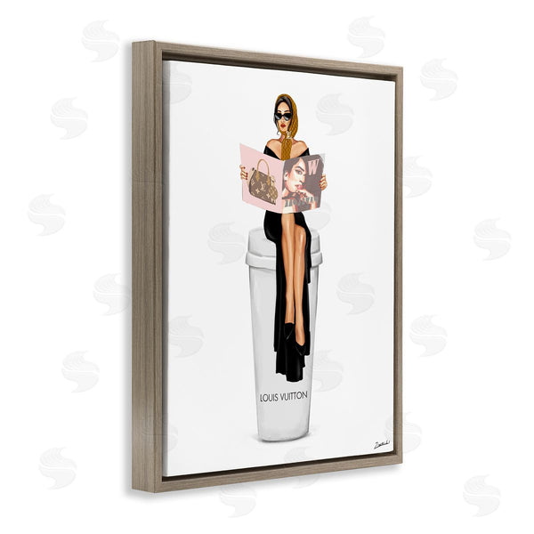 Stupell Industries Ziwei Li | Girl Reading On Coffee Wall Art