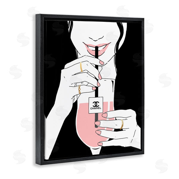 Stupell Industries Ziwei Li | Girl Sipping Drink With Style