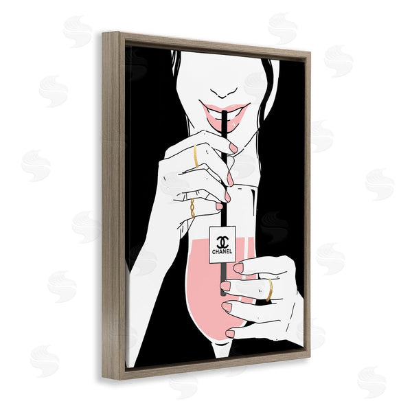 Stupell Industries Ziwei Li | Girl Sipping Drink With Style