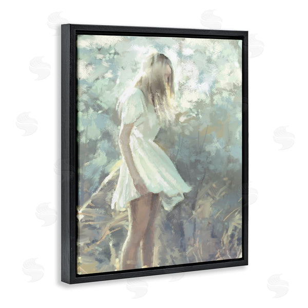 Stupell Industries Ziwei Li | Girl Wandering In Forest Grass Soft Muted Green Wall Art