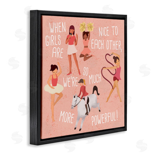 Stupell Industries Ziwei Li | Girls Are More Powerful Phrase Children's Sports Illustration Wall Art