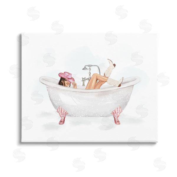 stupell industries Ziwei Li | Glam Cowgirl in Tub Wall Art