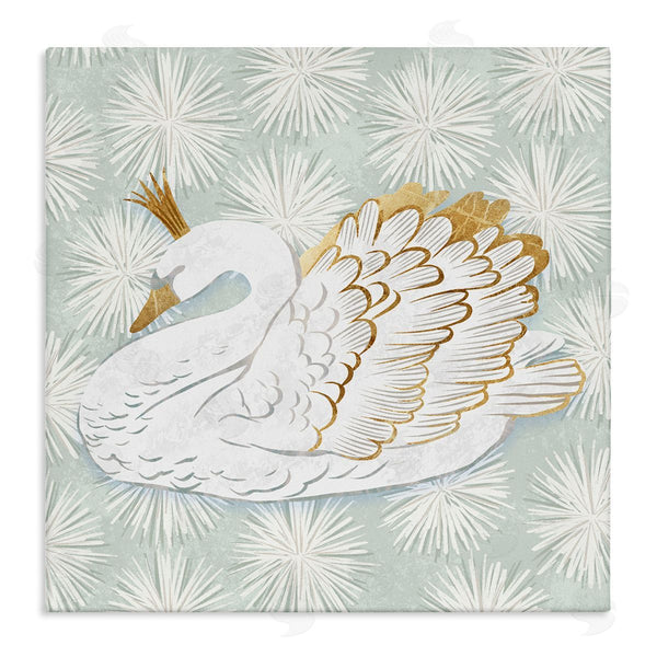 stupell industries Ziwei Li | Glam Crown Swan Patterned Wall Art