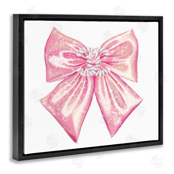 Stupell Industries Ziwei Li | Glam Diamond Glimmer Pink Fashion Design Bow Wall Art