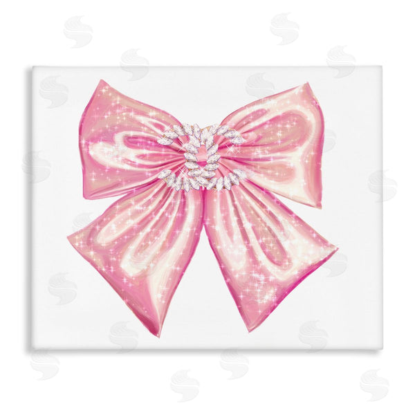 stupell industries Ziwei Li | Glam Diamond Glimmer Pink Fashion Design Bow Wall Art