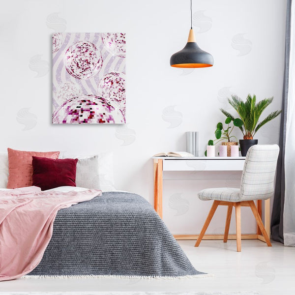 Stupell Industries Ziwei Li | Glam Disco On Stripes Wall Art