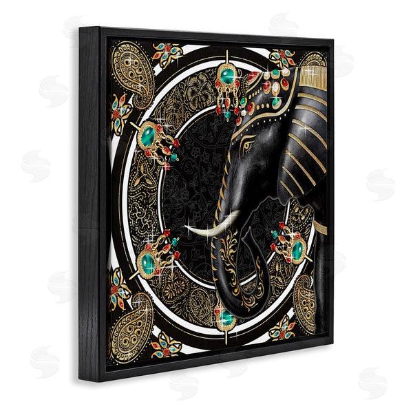 Stupell Industries Ziwei Li | Glam Elephant Regal Jewelry Paisley Pattern Wall Art