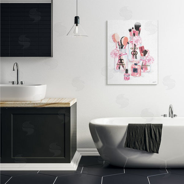 Stupell Industries Ziwei Li | Glam Fashion Cosmetic Accessories In Jars Wall Art