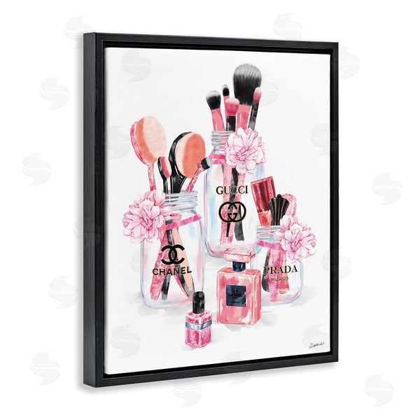 Stupell Industries Ziwei Li | Glam Fashion Cosmetic Accessories In Jars Wall Art