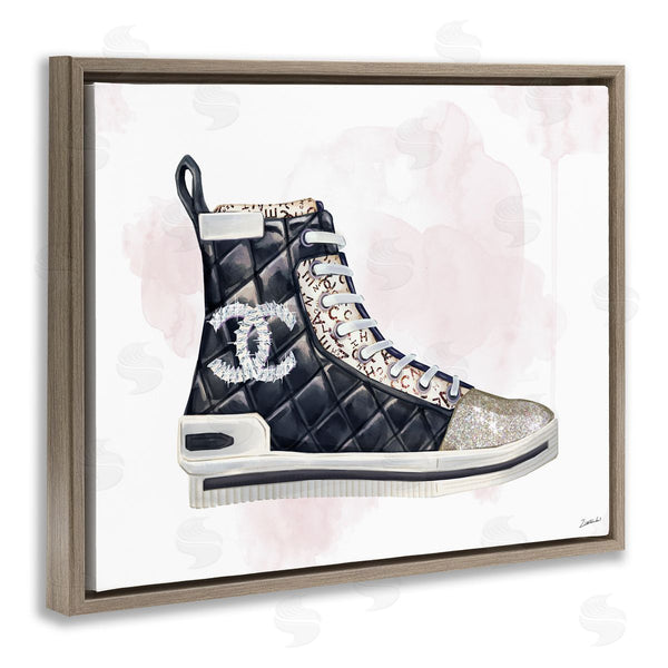 Stupell Industries Ziwei Li | Glam Fashion Quilted Sneaker Designer Style Wall Art