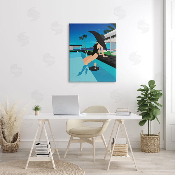 Stupell Industries Ziwei Li | Glam Fashion Relaxing Poolside Floating Drink Tray Wall Art