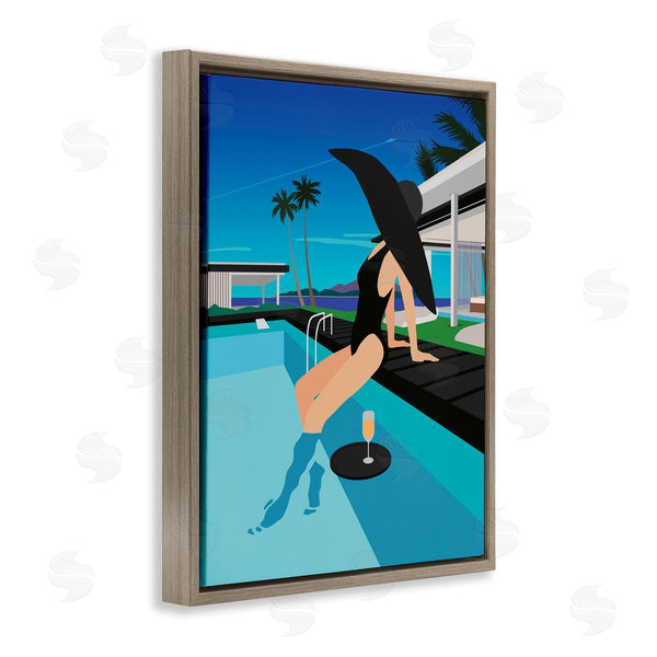 Stupell Industries Ziwei Li | Glam Fashion Relaxing Poolside Floating Drink Tray Wall Art