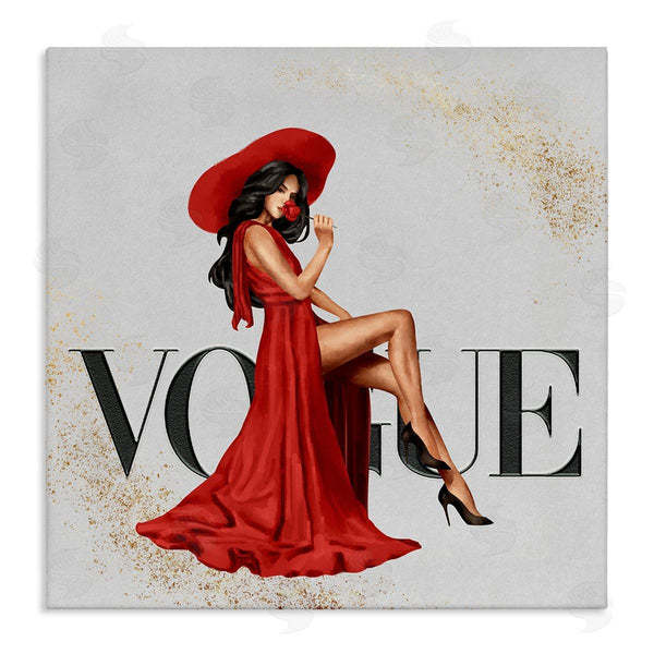 stupell industries Ziwei Li | Glam Fashionista Red Dress Designer Brand