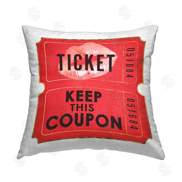 Stupell Industries Ziwei Li | Glam Kiss Ticket Printed Throw Pillow