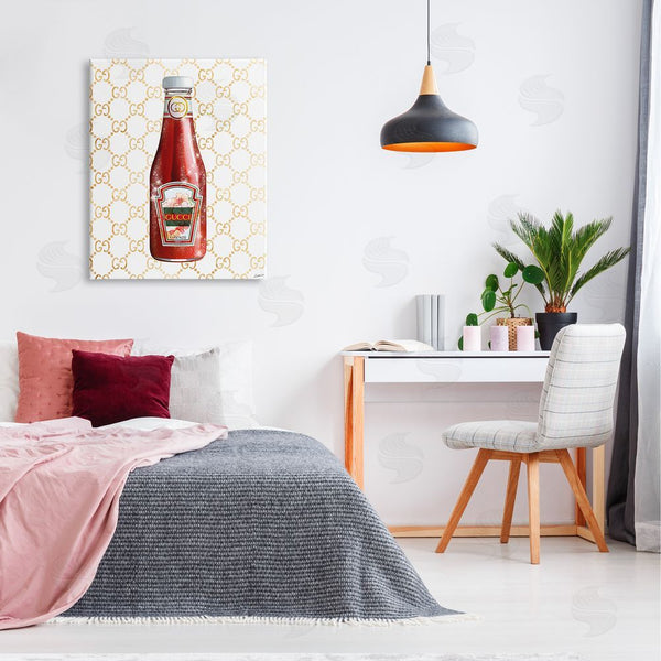 Stupell Industries Ziwei Li | Glam Kitchen Ketchup Bottle Patterned Condiment Motif Wall Art
