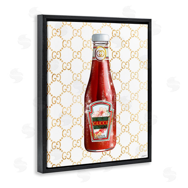 Stupell Industries Ziwei Li | Glam Kitchen Ketchup Bottle Patterned Condiment Motif Wall Art