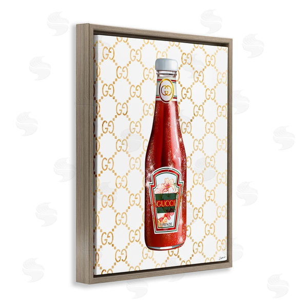 Stupell Industries Ziwei Li | Glam Kitchen Ketchup Bottle Patterned Condiment Motif Wall Art