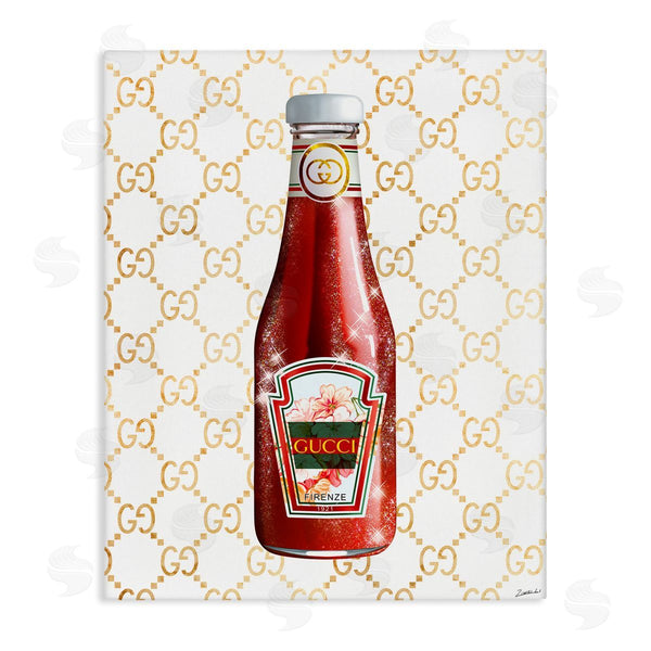 stupell industries Ziwei Li | Glam Kitchen Ketchup Bottle Patterned Condiment Motif Wall Art
