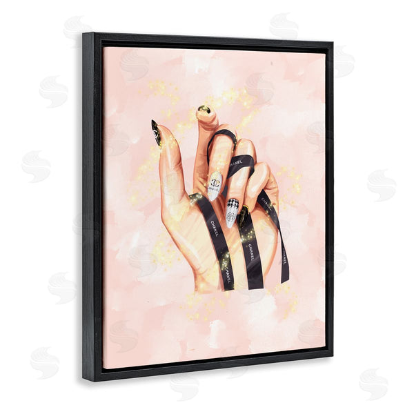 Stupell Industries Ziwei Li | Glam Nail Polish Hand Fashion Style Stars Wall Art