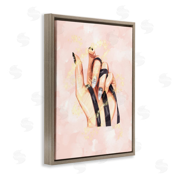 Stupell Industries Ziwei Li | Glam Nail Polish Hand Fashion Style Stars Wall Art