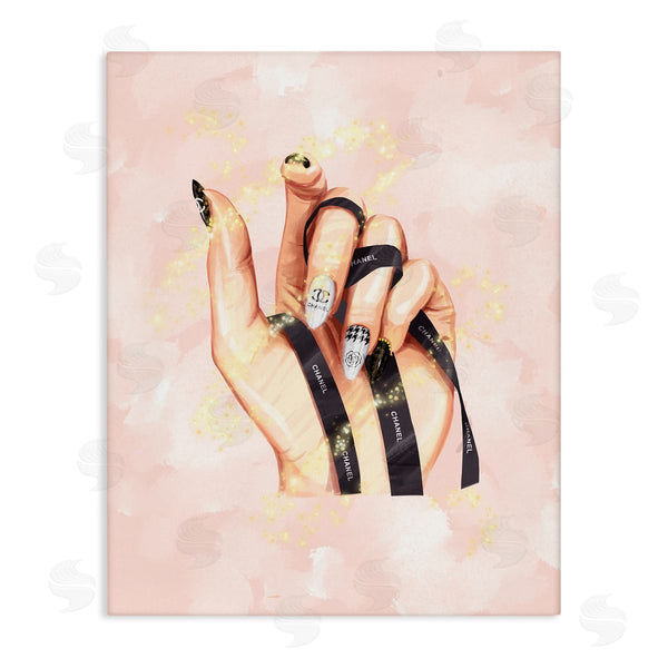 stupell industries Ziwei Li | Glam Nail Polish Hand Fashion Style Stars Wall Art