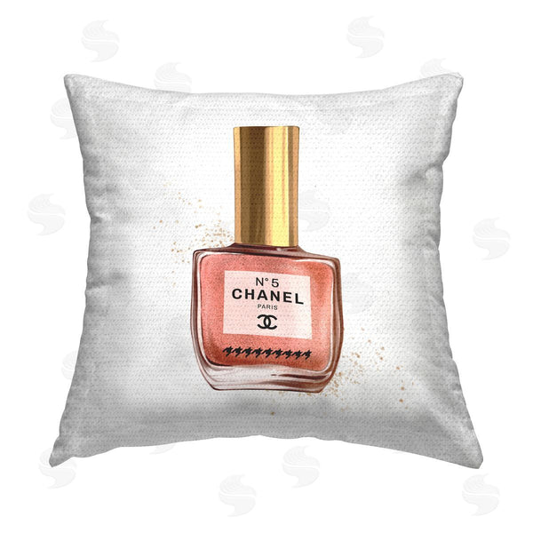 Stupell Industries Ziwei Li | Glam Pink Glitzy Nail Polish Printed Throw Pillow