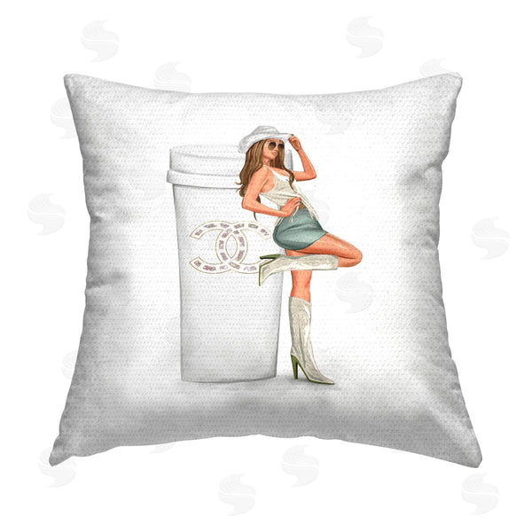 Stupell Industries Ziwei Li | Glam Southern Girl Fashion Coffee Printed Throw Pillow