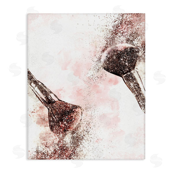 stupell industries Ziwei Li | Glam Sparkle Cosmetic Brushes Pink Red Fashion Wall Art
