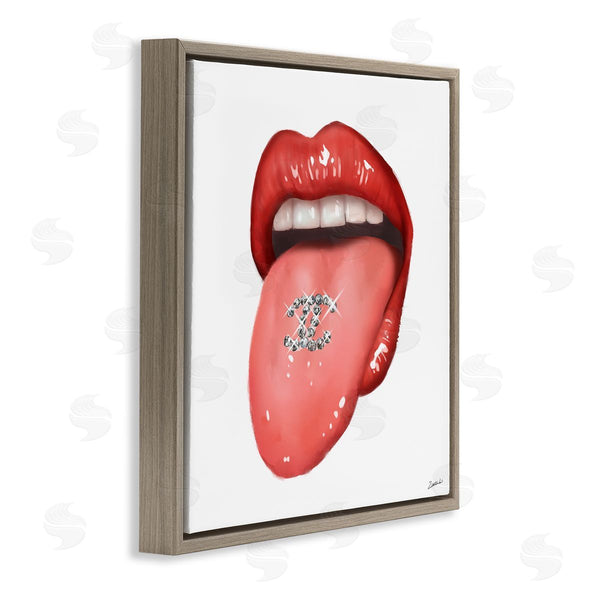 Stupell Industries Ziwei Li | Glam Tongue Out Red Lips