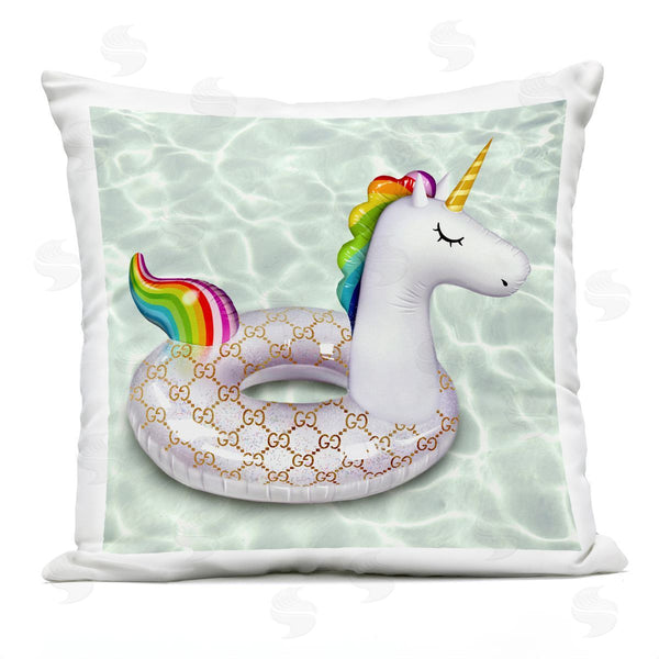 Stupell Industries Ziwei Li | Glam Unicorn Fashion Pool Float Printed Throw Pillow
