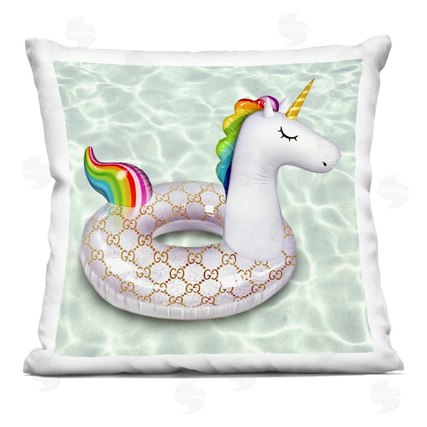 stupell industries Ziwei Li | Glam Unicorn Fashion Pool Float Printed Throw Pillow