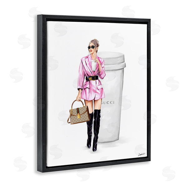 Stupell Industries Ziwei Li | Glam Woman With Coffee Wall Art