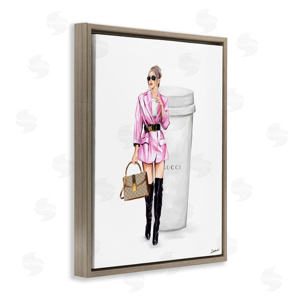 Stupell Industries Ziwei Li | Glam Woman With Coffee Wall Art