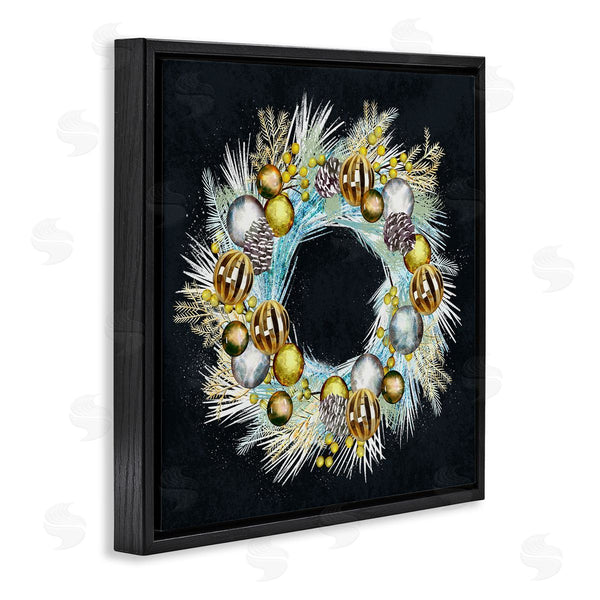 Stupell Industries Ziwei Li | Gleaming Seasonal Pine Wreath Wall Art