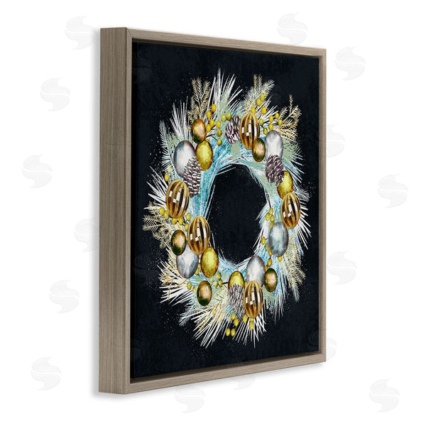 Stupell Industries Ziwei Li | Gleaming Seasonal Pine Wreath Wall Art