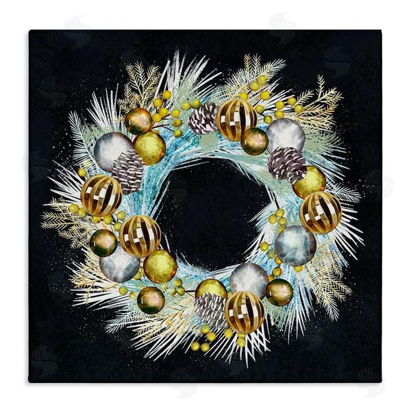 stupell industries Ziwei Li | Gleaming Seasonal Pine Wreath Wall Art