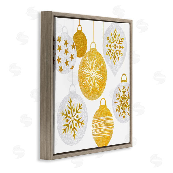 Stupell Industries Ziwei Li | Glimmering Hanging Christmas Baubles Wall Art