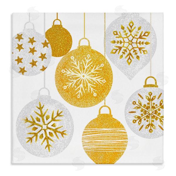 stupell industries Ziwei Li | Glimmering Hanging Christmas Baubles Wall Art
