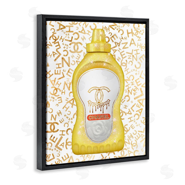Stupell Industries Ziwei Li | Glitzy Fashion Bling Kitchen Condiment Mustard Bottle Wall Art