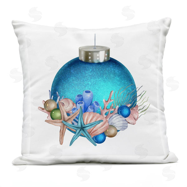Stupell Industries Ziwei Li | Glitzy Sea Life Holiday Ornament Printed Throw Pillow