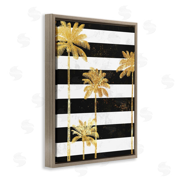 Stupell Industries Ziwei Li | Golden Palm Trees Bold Stripes