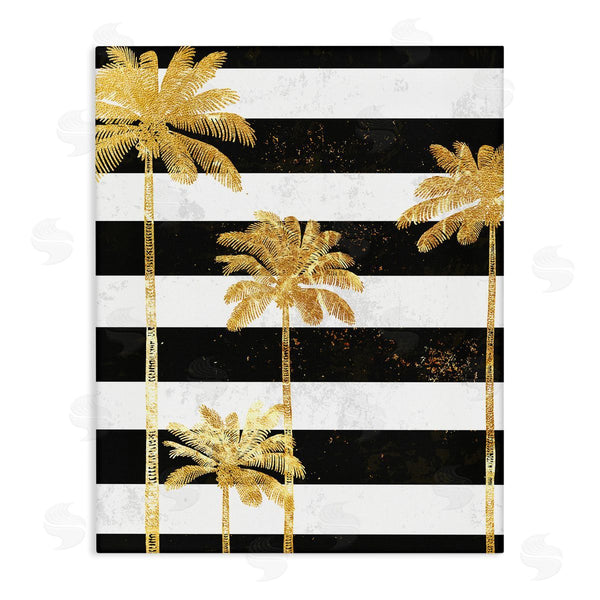 stupell industries Ziwei Li | Golden Palm Trees Bold Stripes